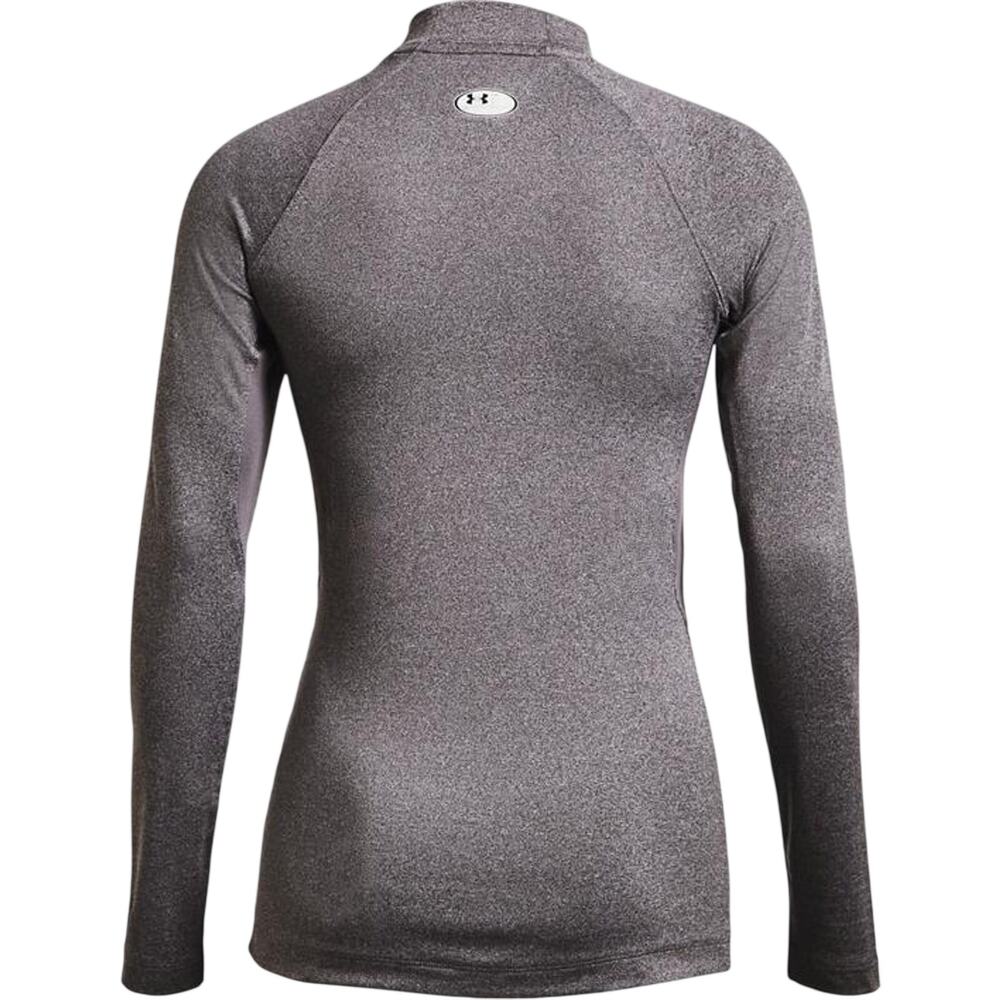 Under Armour Fitted Charcoal Light Heather Coldgear Authentics Mockneck Shirt